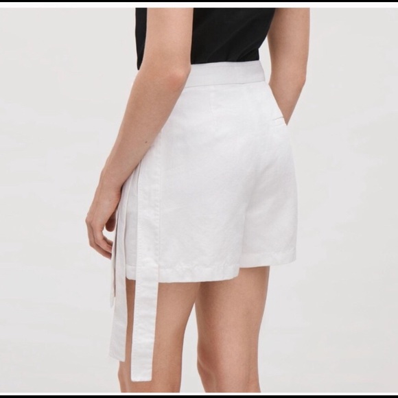 COS White Linen Wrap-over Skirt Shorts 10 - Picture 9 of 10